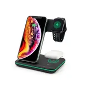 15W 3 in 1 Wireless Charger Stand Charge Dock Station-Black