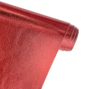 | Metallic Red Soft Faux Leather Fabric, 0.9 mm Lambskin Synthetic Pleather f...