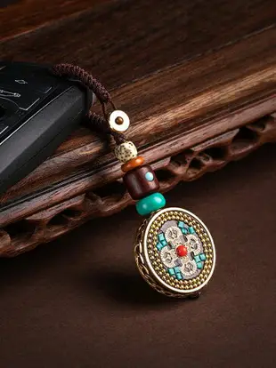 尼泊爾復古汽車鑰匙扣菩提鑰匙掛件高檔包包掛飾男女手工鏈