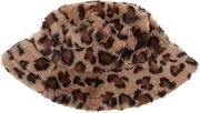 [BESTYASH] Leopard Bucket Hat Trucker Hats Leopard Knit Hat Heated Hat Plush Bucket Hat Zookeeper Costume Adult Fur Wild Animals Hat with Ponytail Hole Foil Stuffed Animals Pink Polyester