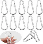 10 PCS Aluminium Carabiners Clips, Spring Snap Hooks, Carabiner Clips Heavy Duty, Keychain Clip for Key Ring Gym Camping Hiking Swing Hammock Pet Tags Backpacks Buckle