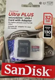 SanDisk Ultra Plus MicroSDXC UHS-l Card With Adapter 32GB FACTORY SEALED