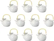 Set of 10, 3 Color Line No. 4 Earthenware Pot, 6.8 x 5.2 x 4.3 inches (17.3 x 13.2 x 11 cm), 720cc | Setomonohonpo, Made in China