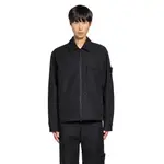 [STONE ISLAND] 1200128 Stretch Cotton Satin Overshirt Black