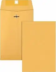 Business Source 28 Pound Heavy-Duty #55 Clasp Envelope - 6 x 9 inches - Box of 100 (36660)