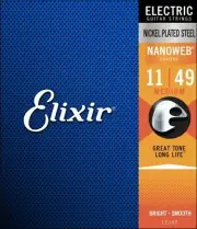 1 x SET Elixir 12102 Coated Electric Guitar Strings 11-49 Medium