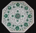 Malachite Stone Inlay Work End Table for Hotel Octagon Marble Coffee Table Top