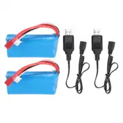 2Pcs ZOP Power 7.4V 1500mAh 25C 2S Battery T Plug for 16889 Brushless RC Car Vehicles