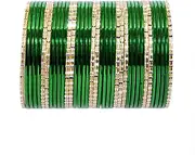[NMII] Non-Precious Metal Base Metal With Cutting and Plane Bangles Set For Women and Girls