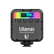 Ulanzi VL49 RGB Light w/ 3 Cold Shoes Rechargeable LED Camera Light 2500K-9000K