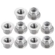 M4x0.7mm Hex Flange Nylon Insert Lock Nuts, Stainless Steel 304, 10 Pcs