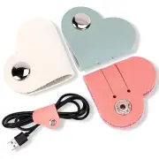 Heart Cord Organizer 3 Pack Wrap Manager, USB Cable Mint green+pink+white