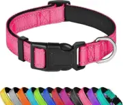 Reflective Dog Collar, Adjustable Soft Neoprene Padded Nylon Pet Collars
