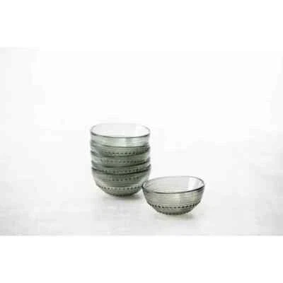 Fortessa Jupiter Glass Bowl, 6-Piece Set Gray Bowls