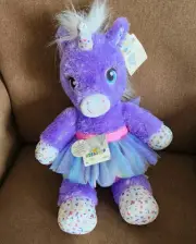 NWT Build a Bear Purple Stardust Unicorn Soft Plush w/ tutu