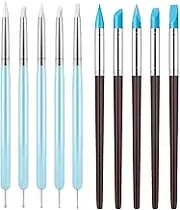 Paint Brush - Clay Sculpting Tools | Silicone Dotting Pens | Polymer Modeling Brushes for Pottery Craft, Rock, Nail, Blending, Drawing Handicraft Paper