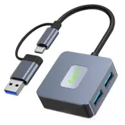 4 in 2 Laptop HUB Multiport USB-C USB-A to USB-A 3.2 Gen 2 Ports f Windows/macOS