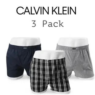 【Calvin Klein 凱文克萊】CK 男士經典透氣棉質 3件裝 寬鬆四角內褲(居家 舒適 四角褲)