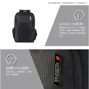 AT美國旅行者 AMERICAN TOURISTER 筆電後背包/電腦包17吋SEGNO 2.0商務減壓USB插孔_黑