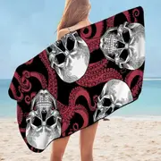 Skulls and Octopus Microfiber Beach Towel