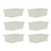6x Home Leisure SM Shoe Box Clear Storage Laundry Cleaning Organisation