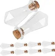GARVALON 10pcs Mini Cork Bottles Glass Jars with Stoppers for DIY Crafts Message Wishes Pendant Charms and Collectibles for Creative Projects and Keepsakes
