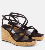 [Jimmy Choo] Jimmy Choo Ayla 85 suede espadrille sandals AU 3 neutrals