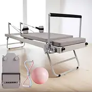 Pilates Reformer,Folding Portable Pilates Reformer with Yoga Ball & Resistance Bands,for Home Strength Training