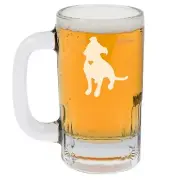 12oz Beer Mug Stein Glass Cute Pitbull with Heart