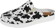[Gikleihwy] Womens Canvas Flat Mule Shoe, Summer Slip On Breathable Non-Slip Loafer, Memory Foam Lightweight Walking Work Driving Loafer