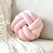 VBGYA Knot Pillow Ball, Soft Home Decorative Throw Pillows Cushion, Round Changeability Knotted Pillows, Modern Home Handmade Cushions for Bedroom, Sofa, Couch (8 Inch, Light Pink)
