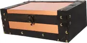 TEHAUX Box Vintage Wooden Decorative Storage Box with Lock Retro Treasure Chest for Cards Jewelry Memorabilia Antique Finish Keepsake Trunk for Home Decor Props