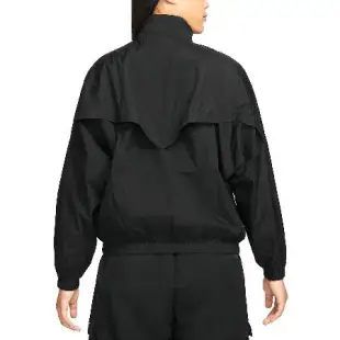 Nike 外套 NSW Essential Windrunner 女款 黑 白 立領 抽繩 寬鬆 風衣 夾克 DM6186-010