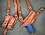 New Armadillo Leather Horizontal Shoulder Miami Vice Holster for Ruger P95