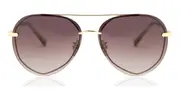 DIFF Lenox gold with sea turtle tortoise tips+brown gradient lens Men's Sunglasses Gold Size 62