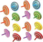 15Pcs Wooden Gyro for Fun Tabletop Decompression Playthings for Parties and Hand Eye Coordination Development