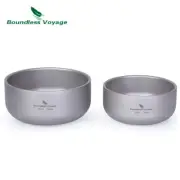 Titanium Double-Wall Bowl Outdoor Camping Hiking Picnic Home Ultrlight Bowl