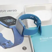 Fitbit FB415SRLV Versa Lite Edition SmartWatch with S & L Black White Blue Lilac