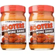 2 Pack Hooters Medium Wing Sauce 12 oz Buffalo Jars Spicy Thrill On The Grill