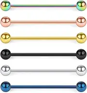 [SCERRING] 6PCS 14G Industrial Barbell Cartilage Earring Body Piercing Jewelry 28mm 32mm 35mm 38mm 40mm