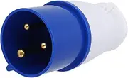 1Pcs 32a 220‑250V Waterproof Industrial Power Plug, 3 Core (2P+E) Solid Brass Rod Guide Industrial Socket, 1‑Phase Strong Conductivity Industrial Plug