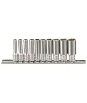 Genius Tools 10Pc 1/4"Dr SAE 6PT Deep Hand Socket Set 1/4″-9/16″ Made in Taiwan