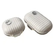 2PCS Portable Daily Pill Box Travel Medication Organizer for Purse Compact Pill Case for Daily and White