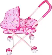 Ciieeo Stroller Girl Go Cart B Stroller Wagon Collapsible Cart Babies Dolls House Carts for for Foldable Dolly Car Oxford Cloth Pink