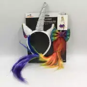 Halloween Unicorn Accessory Kit: Includes Headband and Tail - Adult Size - New