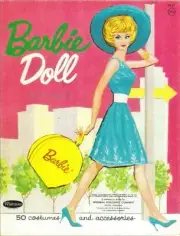 VINTAGE UNCUT BARBIE PAPER DOLLS 1962 RARE PINK FOLDER VERSION~#1 REPRODUCTION