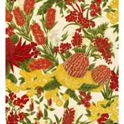 Quilting Patchwork Sewing Fabric Australian Floral Red 50x55cm FQ