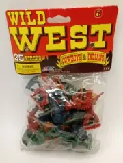 JA-RU Inc. Wild West Cowboys & Indians Toys 25 Piece Unopened 2009 Package#1665