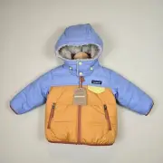 NWT Patagonia Baby Reversible Tribbles Hoody Size 3/6m Coat Jacket Dried Mango