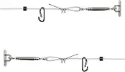 GoSports 30 ft Span Adjustable Wire Hanging Kit - Stainless Steel Cable System for Indoor & Outdoor Use - Hang Sports Nets, String Lights and More